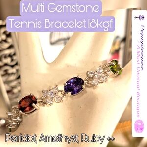 NIB 18kgf Multicolor Gemstone Tennis bracelet. 🎁✨️